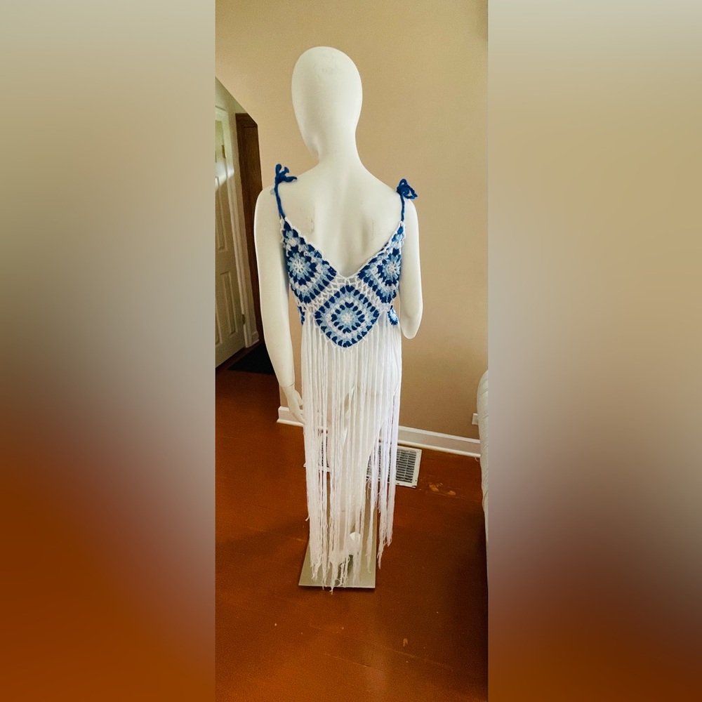 Handmade crochet beach cover up, new, one size only.